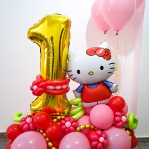 Decor de baloane aniversar Hello Kitty
